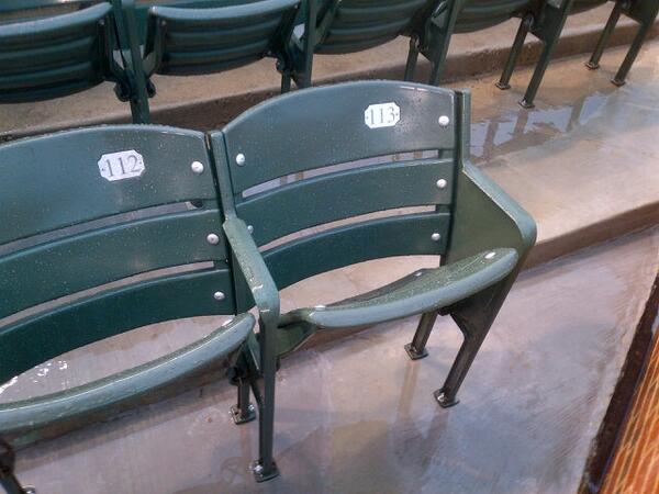 Photo of the Steve Bartman seat at Wrigley Field. Home of the Chicago Cubs.