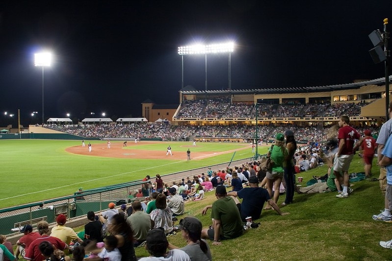 Photo of the playing field at Champion Stadium in Lake Buena Vista, Florida.