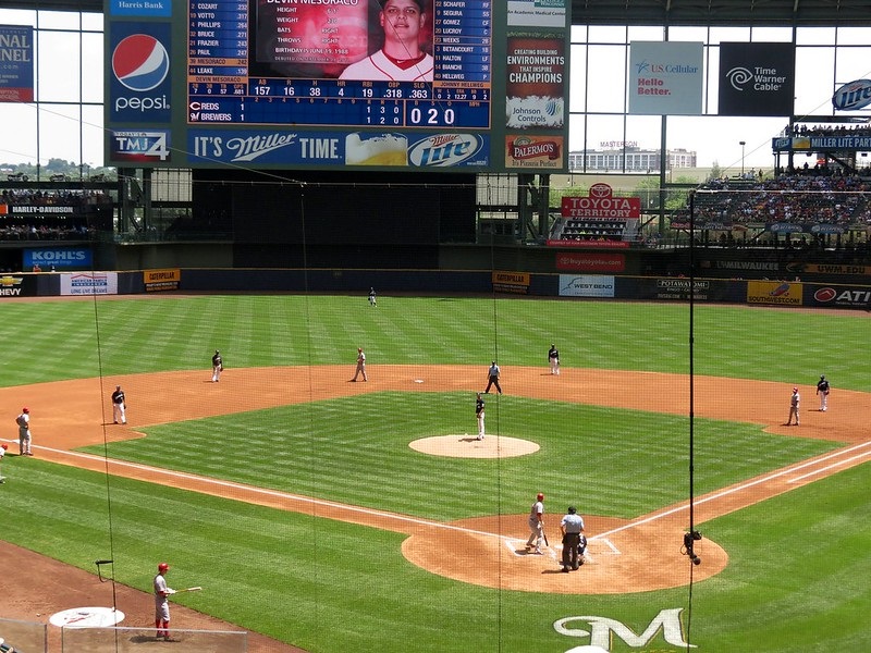 Photo of the protective netting at Miller Park. Home of the Milwaukee Brewers.