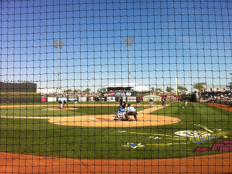 Photo of the playing field at Surprise Stadium in Surprise, Arizona.