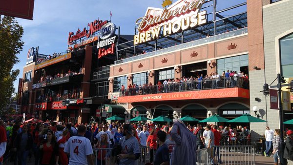 Exterior photo of the Budweiser Brew House at Ballpark Village.