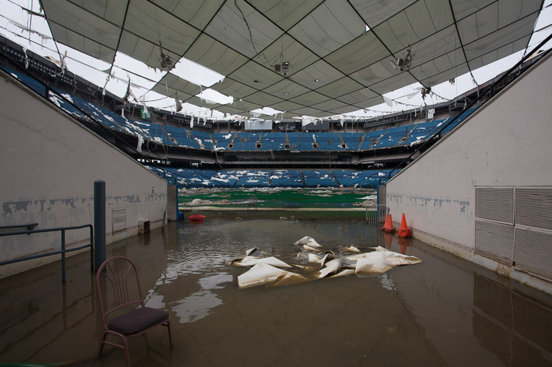 Locker room tunnel at the Pontiac Silverdome, Former Home of the Detroit Lions.